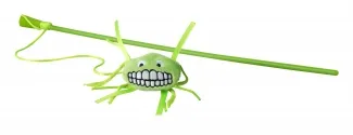 Rogz Catnip Magic stick Smile - Забавна котешка играчка,магическа въдица със усмихнато човече, с коча билка катнип - зелен лайм