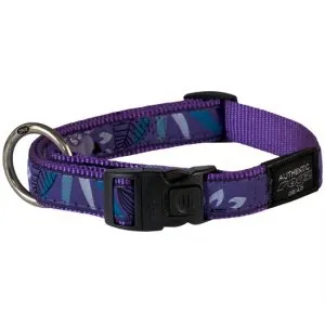 Rogz Fancy Dress Collar XLarge - Нашийник за кучета, лапички 25мм/-43-70 см. лилава гора