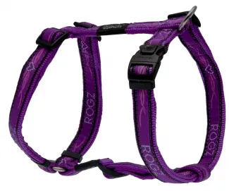 Rogz Fancy Dress Harness Large - Нагръдник за кучета, вратна обиколка от 29 до 64 см и гръдна от 45 до 75 см. лилав