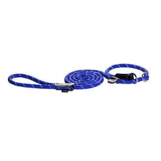 Rogz Rope Moxon Lead L - Повод за кучета с нашийник тип душач, 12 мм/ 180 см. син