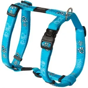 Rogz Fancy Dress Harness XL - Нагръдник лапички, за кучета, вратна обиколка от 56 до 95 см и гръдна от 60 до 100 см. тюркоазно синьо