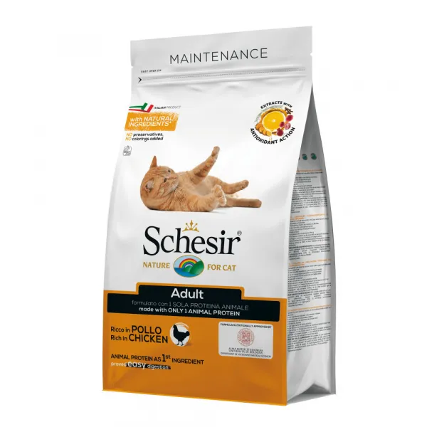 Schesir Cat Maintenance with Chicken - Суха храна за израснали котки с пилешко месо 1.5 кг.