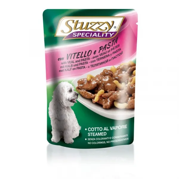 Stuzzy Speciality Dog With Veal&Pasta - Пауч за израснали кучета с телешко и паста, 5 броя х 100 гр.