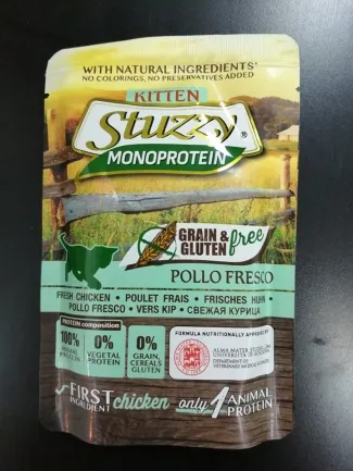 Stuzzy Monoprotein Grain&Gluten Free Fresh Chicken - Пауч за подрастващи котки с пилешко месо, 5 броя х 85 гр.