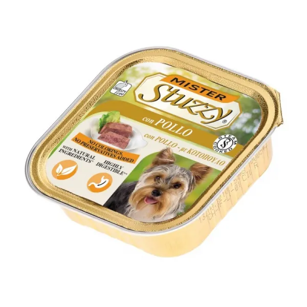 Mister Stuzzy Dog With Chicken - Пастет за израснали кучета с пилешко месо, 4 броя х 150 гр.