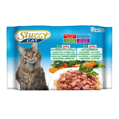 Stuzzy cat  beef - Пауч за израснали котки с говеждо месо и прошуто, 8 х 100 гр.