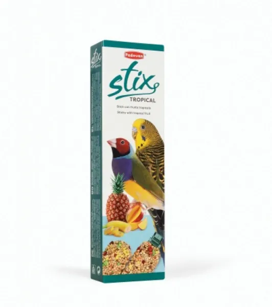 Padovan Stix Tropical -Лакомство за средни папагали - екзотик ,пръчици от плодове - 80 гр.