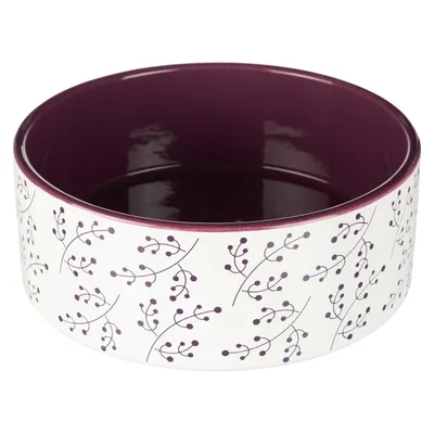 Trixie Ceramic Bowl - Керамична купа за храна и вода за кучета и котки ø 12 см. 300 мл. бяло-ягодова 1