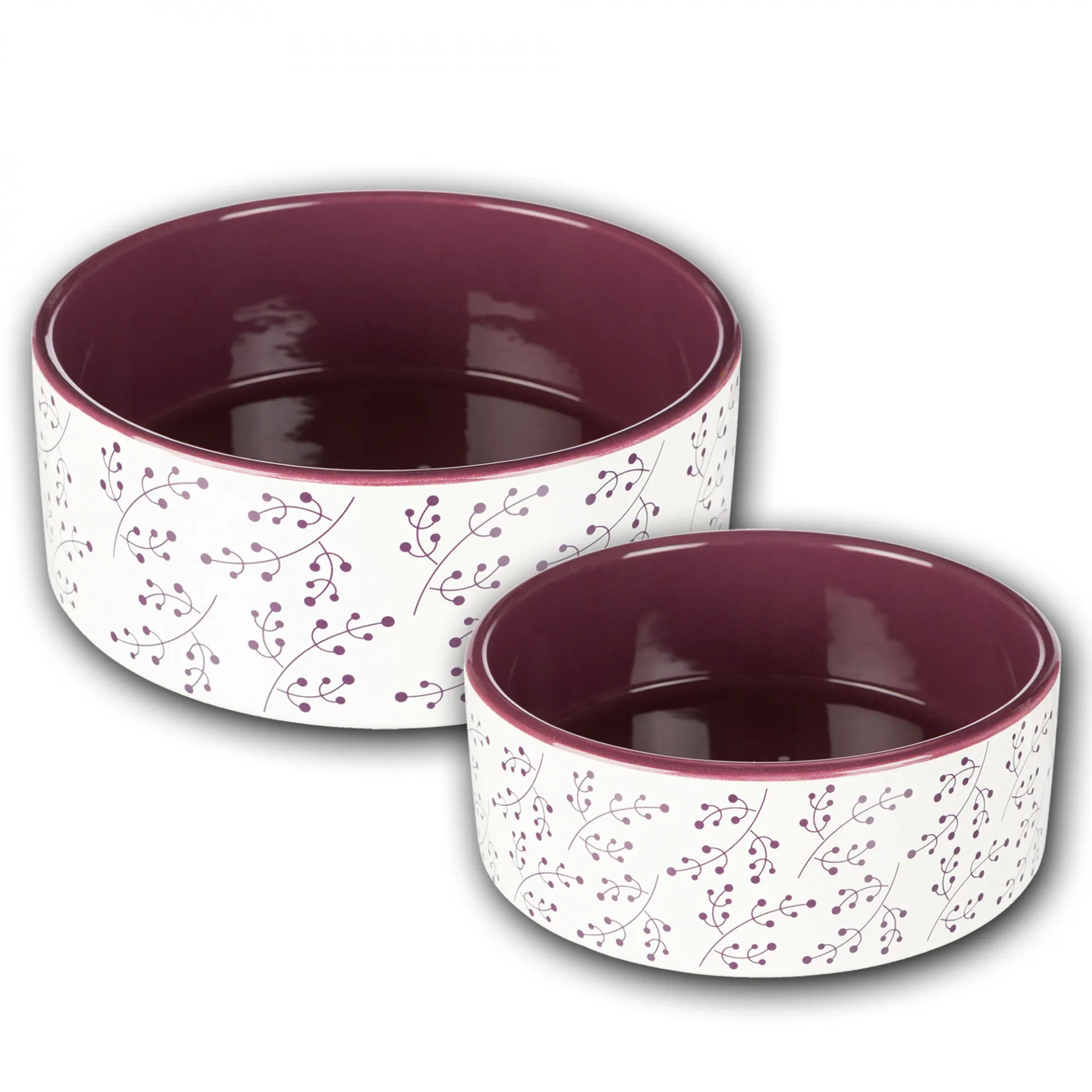 Trixie Ceramic Bowl - Керамична купа за храна и вода за кучета и котки ø 12 см. 300 мл. бяло-ягодова 2