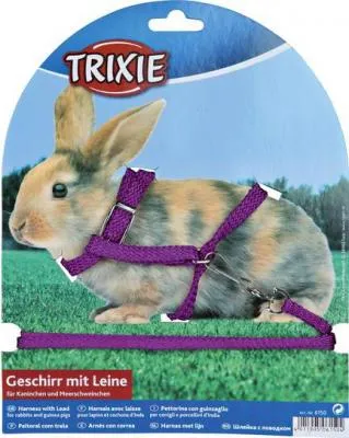 Trixie Guinea Harness - Комплект нагръдник с повод за морско свинче и зайци 21-35 см./10мм. повод 1.25 метра 5