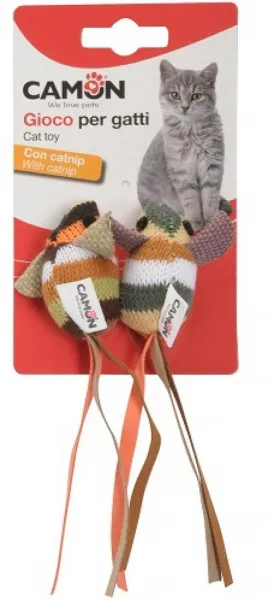 Camon Cat toy - mice striped - Котешка играчка плетени мишки на райета