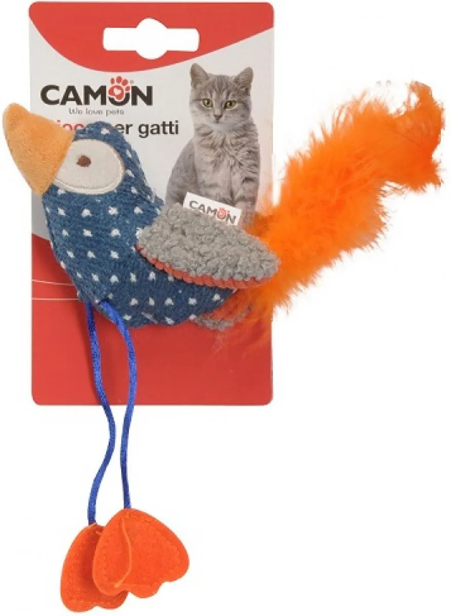 Camon Cat toy with catnip - Feathered bird - Забавна котешка играчка - пиле с пера