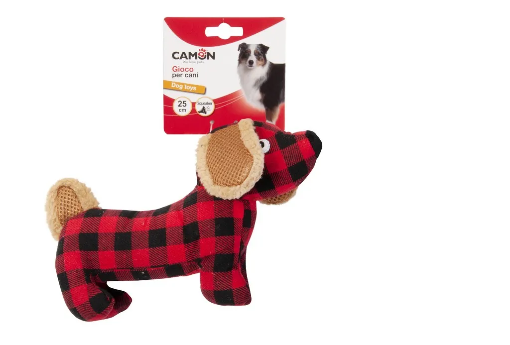 Camon Dog toy - fabric dog - Забавна кучешка играчка- куче с пискюл 25 см. 1