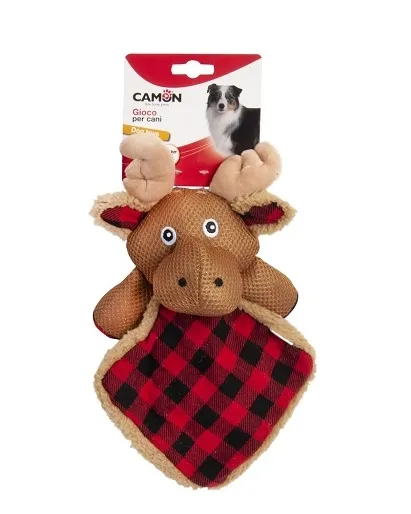 Dog toy -fabric reindeer with blanket -Забавна играчка за кучета - елен  от плат с одеялце 28 см.