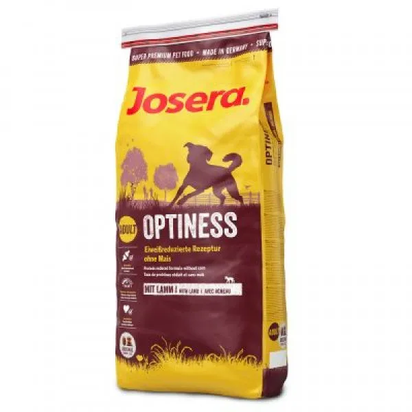 Josera Optiness - Пълноценна суха хана за израснали кучета от средни и едри породи с картофи и агнешко месо 15 кг.