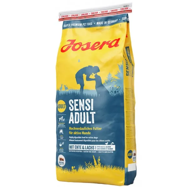Josera Sensi Adult - Пълноценна суха храна за израснали кучета с чувствителен стомах с патешко и сьомга 900 гр.