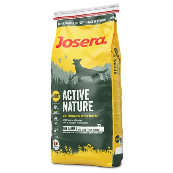 Josera Active Nature - Пълноценна суха храна за активни възрастни кучета над 1 год.,без зърно, с пилешко и агнешко месо 15 кг.