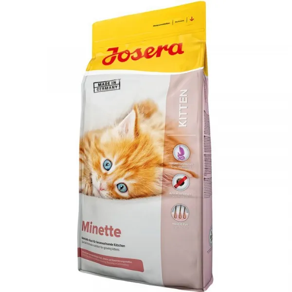 Josera, Minette - Супер премиум ,пълноценна суха храна за подрастващи котки , бременни и кърмещи, с пилешко месо 400 гр.