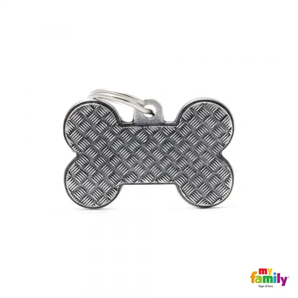 My Family Bronx Dog Tag Big Bone Platform - Ръчно изработен медальон кокал - адресник за кучета 2.5 см. / 3.8 см. 