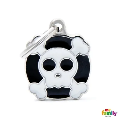 My Family Dog Tag Skull- Ръчно изработен медальон , череп - адресник за кучета 2.30 см. / 2.30 см.  1