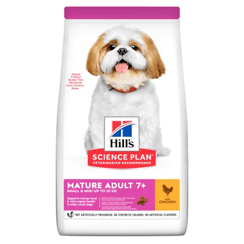 Hill's Science Plan Mature 7+ Small & Mini с Пилешко – Пълноценна суха храна за кучета над 7г. от дребни и миниатюрни породи, 3 кг. 1