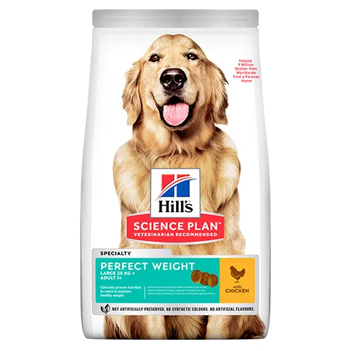 Hill's Science Plan Perfect Weight Large Breed Adult Chicken - Пълноценна суха храна за намаляване и поддържане на теглото ,с пилешко за кучета от големи породи над 1 год., 12 кг. 1