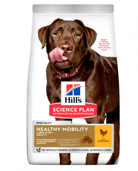 Hill's Science Plan Healthy Mobility Large Breed Adult - Пълноценна суха храна за поддържане на ставите и подвижността при кучета от едри породи над 1 година с пилешко месо 14.кг. 1