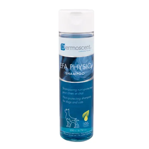 Dermascent Efa Physio Shampoo for dogs/cats – Подхранващ и защитаващ шампоан за кучета и котки с чувствителна кожа, за честа употреба 200 мл.