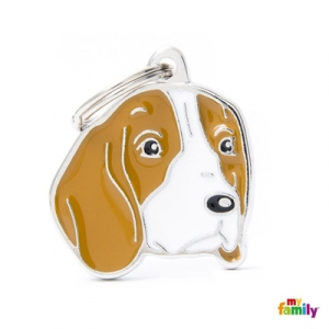 My Family Dog Tag  - Ръчно изработен адресник , Beagle Dog за кучета 2.8 см/ 2.7 см.