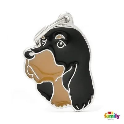 My Family Dog Tag  - Ръчно изработен адресник , Gordon Setter Dog за кучета 3.4 см/ 3.0 см.  1