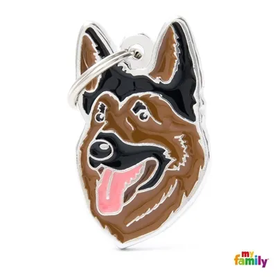 My Family Dog Tag  - Ръчно изработен адресник , German Shepherd Dog за кучета 4.2 см/ 2.5 см.  1