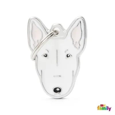 My Family Dog Tag  - Ръчно изработен адресник ,Bull Terrier Dog за кучета 2.5 см/ 3.3 см. 