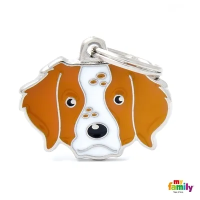 My Family Dog Tag - Ръчно изработен адресник ,Britanny Dog за кучета 3.6 см/ 2.4 см.  1