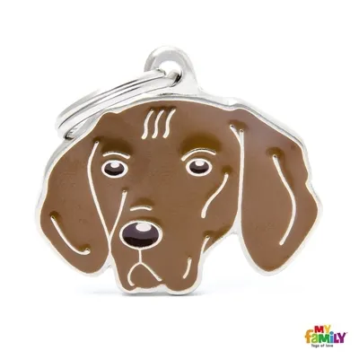 My Family Dog Tag - Ръчно изработен адресник ,Vizsla Dog за кучета 3.4 см/ 2.4 см.  1