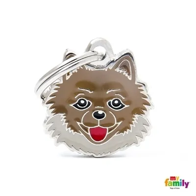 My Family Dog Tag - Ръчно изработен адресник ,Pomeranian Dog за кучета 2.5 см/ 2.3 см.  1