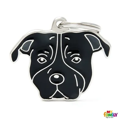 My Family Dog Tag - Ръчно изработен адресник ,American Staffordshire Dog за кучета 3.9 см/ 2.8 см.  1