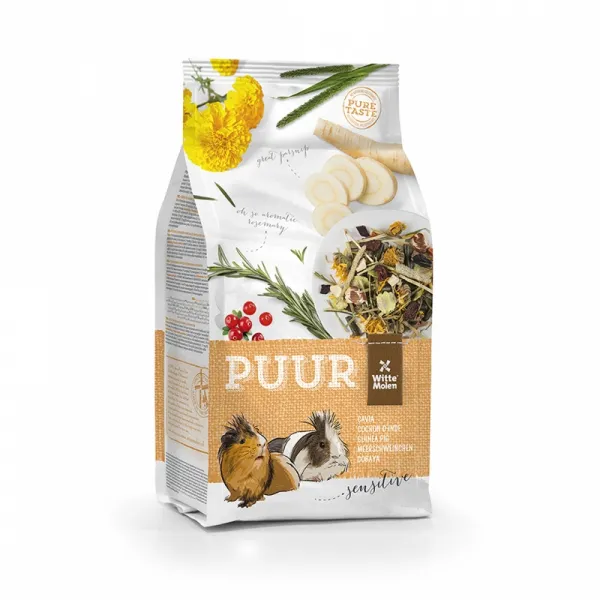 Witte Molen Puur Guinea Sensitive - Пълноценна храна за чувствителни морски свинчета с витамин C 800 гр.