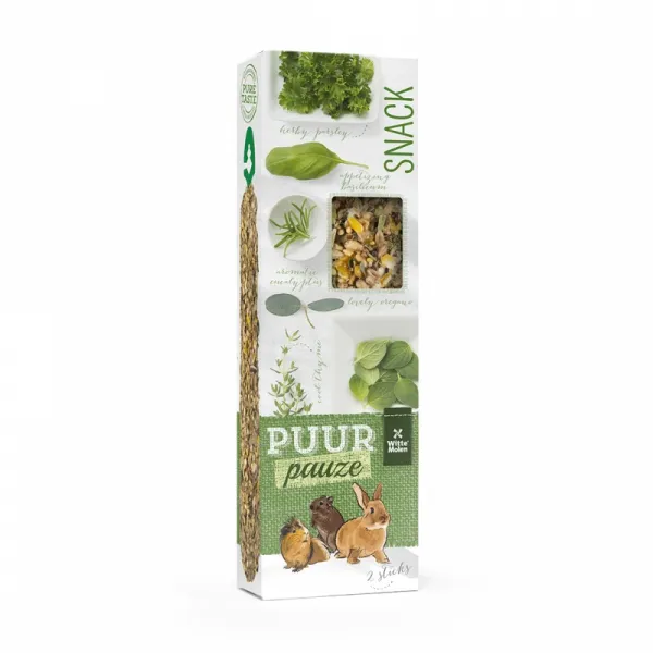 Witte Molen Puur pauze sticks eucalyptus & thyme - Премиум допълнителна храна за гризачи, крекери с евкалипт и мащерка 180 гр. 1