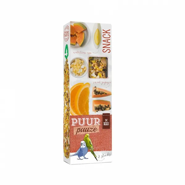 Witte Molen Puur Sticks Papaya and Orange - Премиум лакомство за вълнисти папагали , крекери с папая и портокал 60 гр.