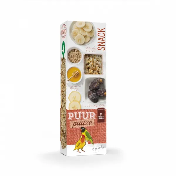 Witte Molen Puur Sticks Lovebirds Honey & Date - Премиум лакомство за неразделки, крекери с фурми,мед банан и сусам 60 гр.