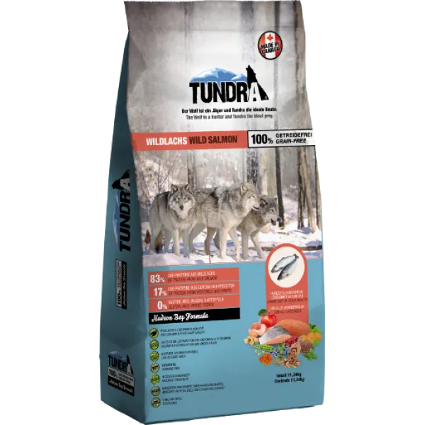 Tundra Dog Dry Adult Wild Salmon - Премиум пълноценна суха храна за израснали кучета, без зърно , с дива сьомга 750 гр.