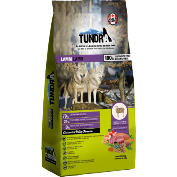 Tundra Dog Dry Adult Lamb - Премиум пълноценна суха храна за израснали кучета, без зърно , с агнешко месо 11.340 кг.