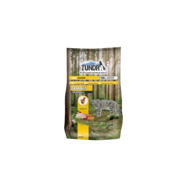 Tundra Cat Chicken dry adult  - Премиум пълноценна суха храна за израснали котки, без зърно , с пилешко месо 272 гр.