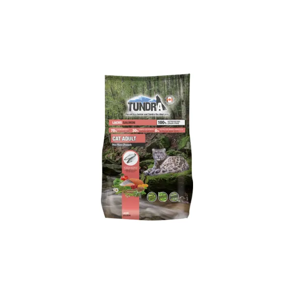 Tundra Cat Dry Adult Salmon - Премиум пълноценна суха храна за израснали котки, без зърно, със сьомга 272 гр.