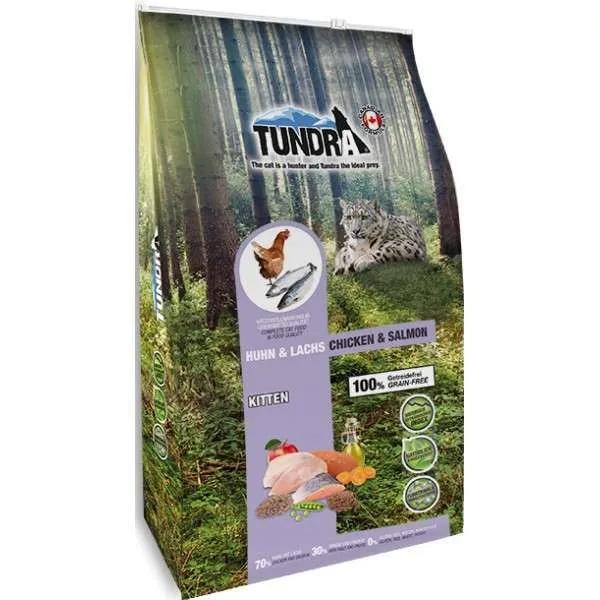 Tundra Cat kitten Chicken and Salmon - Премиум пълноценна суха храна за подрастващи котки, без зърно, със пилешко и сьомга 1.45 кг.