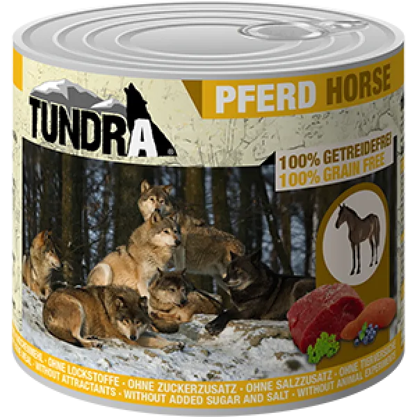 Tundra Dog Horse - Премиум консервирана храна за израснали кучета, без зърно , с конско месо, 2 броя х 400 гр.