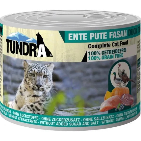 Tundra Cat Duck,Turkey and Pheasant - Премиум консервирана храна за израснали котки, без зърно , с патешко,пуешко и фазан, 2 броя х 200 гр.