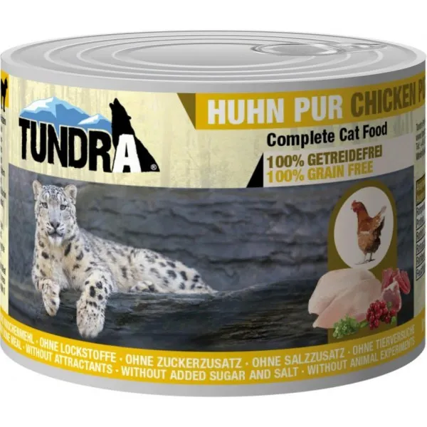 Tundra Cat Pure Chicken - Премиум консервирана храна за израснали котки, без зърно , с чисто пилешко месо, 2 броя х 200 гр.