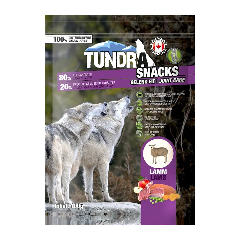 Tundra Snack Joint Care Lamb - Премиум лакомство за кучета , без зърно , снакс с агнешко месо, 2 броя х 100 гр.