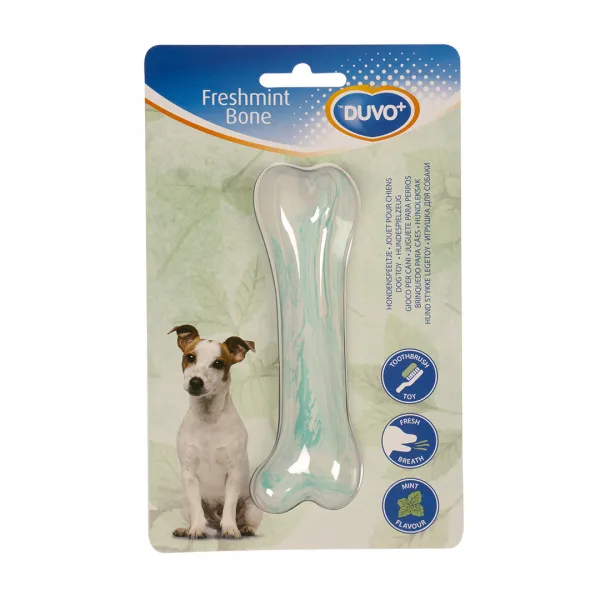 Duvo Plus Freshmint Bone - Играчка за дъвчене за кучета с вкус на мента за свеж дъх 14 см. 1